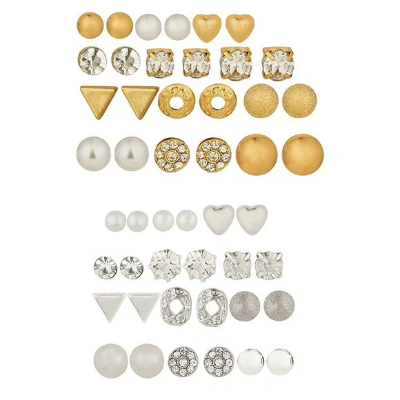 Women Girls Western Stylish Latest Fancy Earrings Set 24 Pair Of Earrings - Picture 6 of 7
